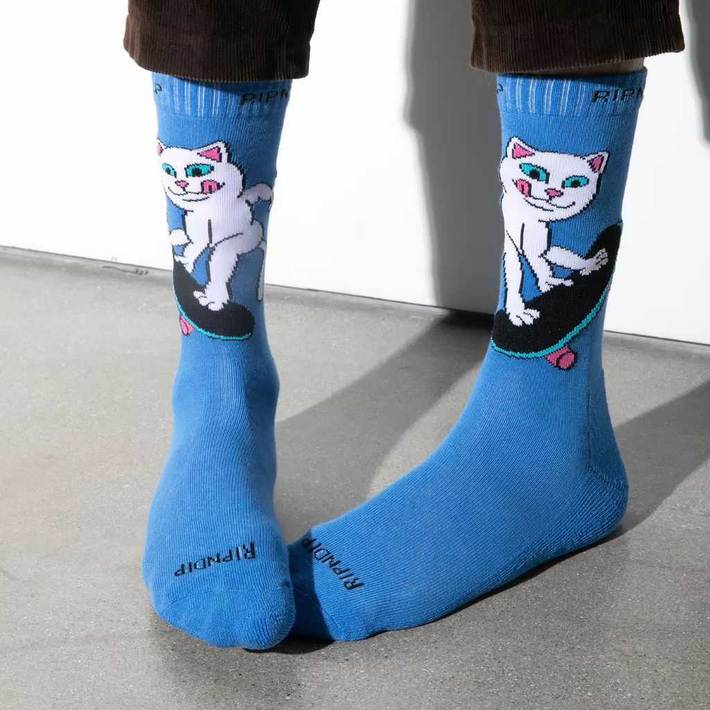 RIPNDIP SKATER NERM SOCKS-SLATE BLUE