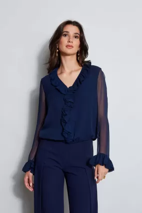 Ruffle Silk Shirt