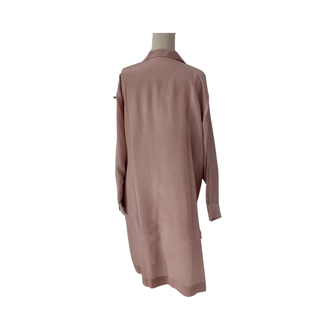 Shamsha Hashwani Dusty Pink Silk Kurta | Pre Loved |