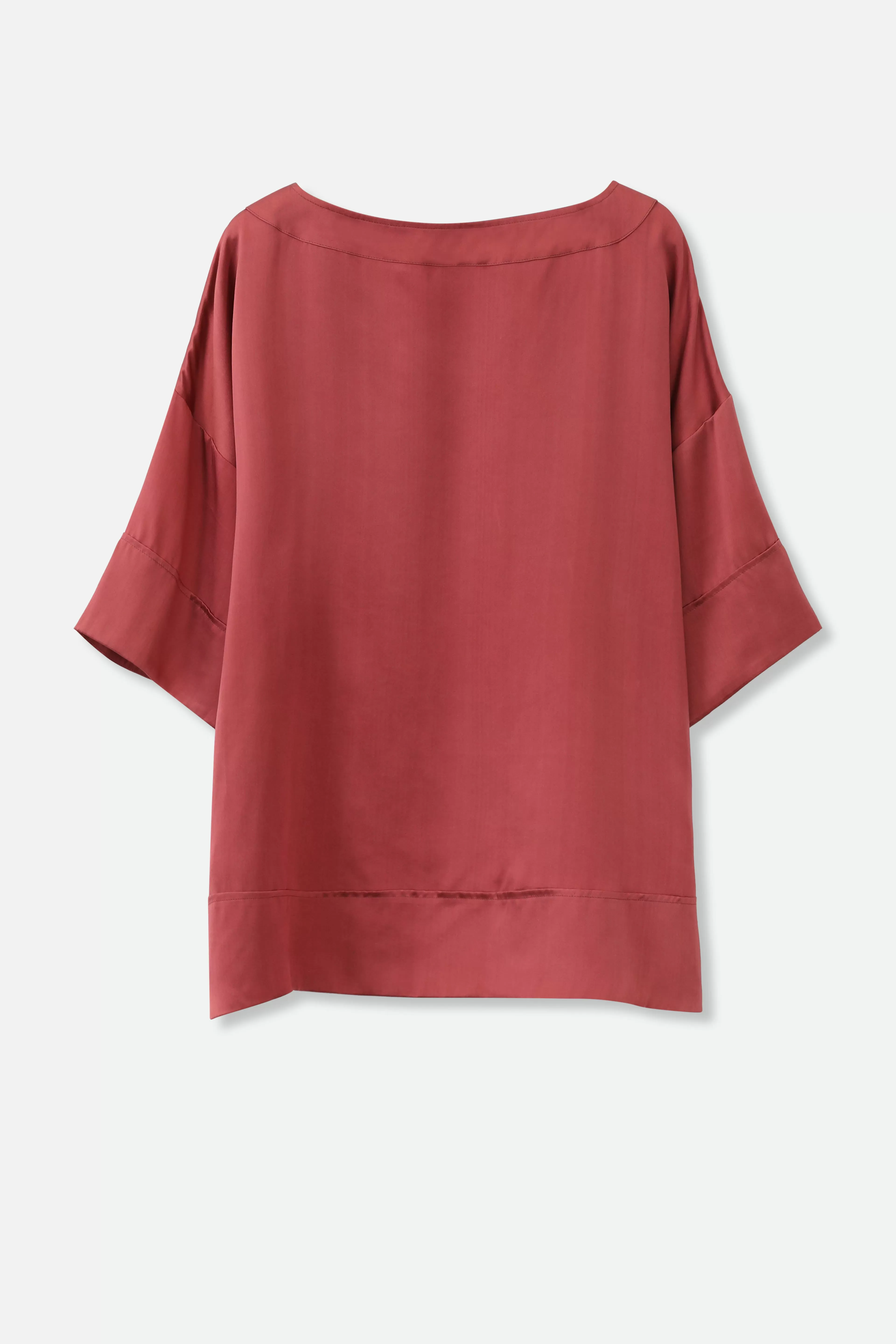 SHELLA SHORT SLEEVE BLOUSE IN SILK CHARMEUSE