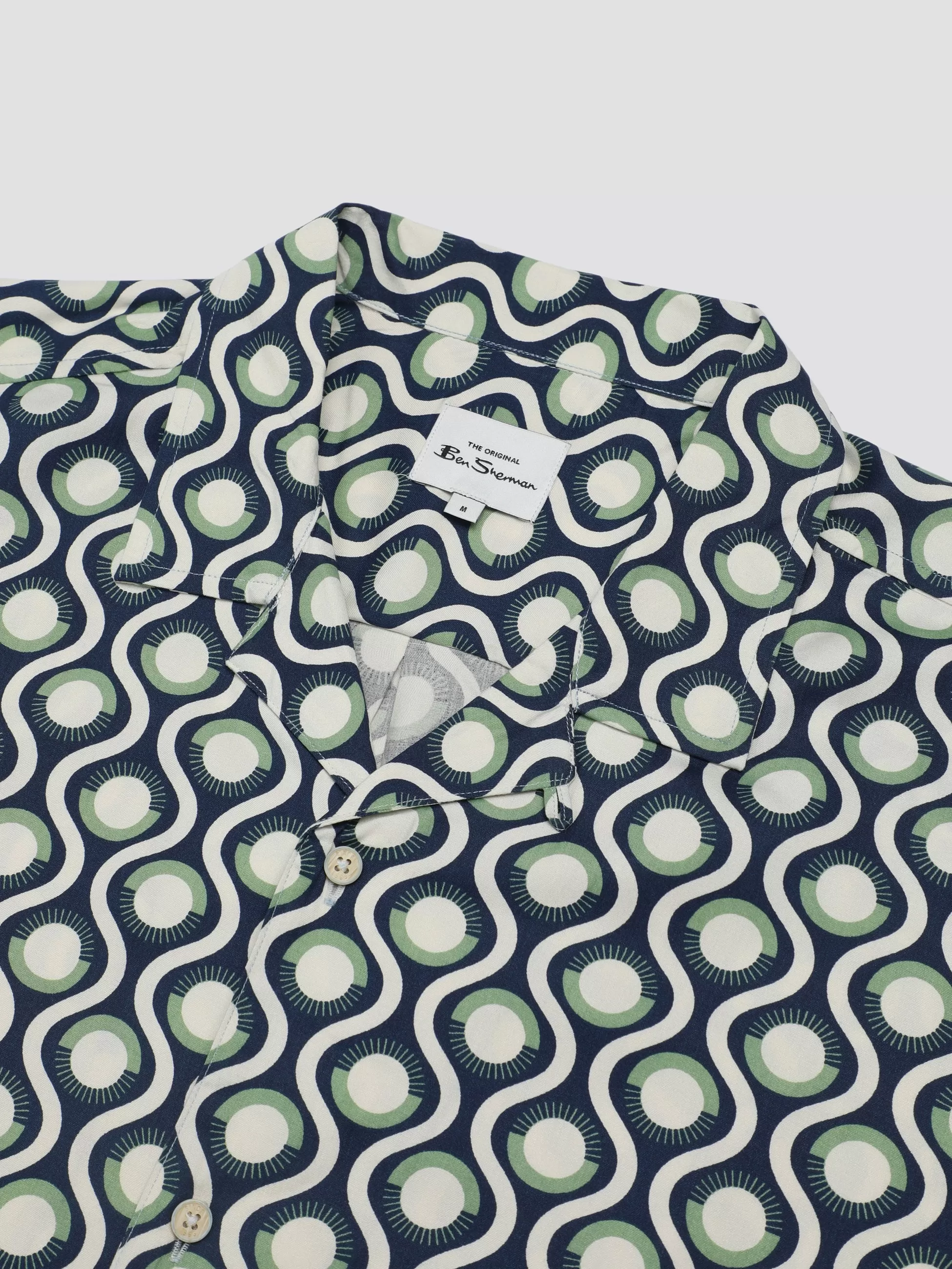 Signature Retro Geo Print Shirt - Grass Green