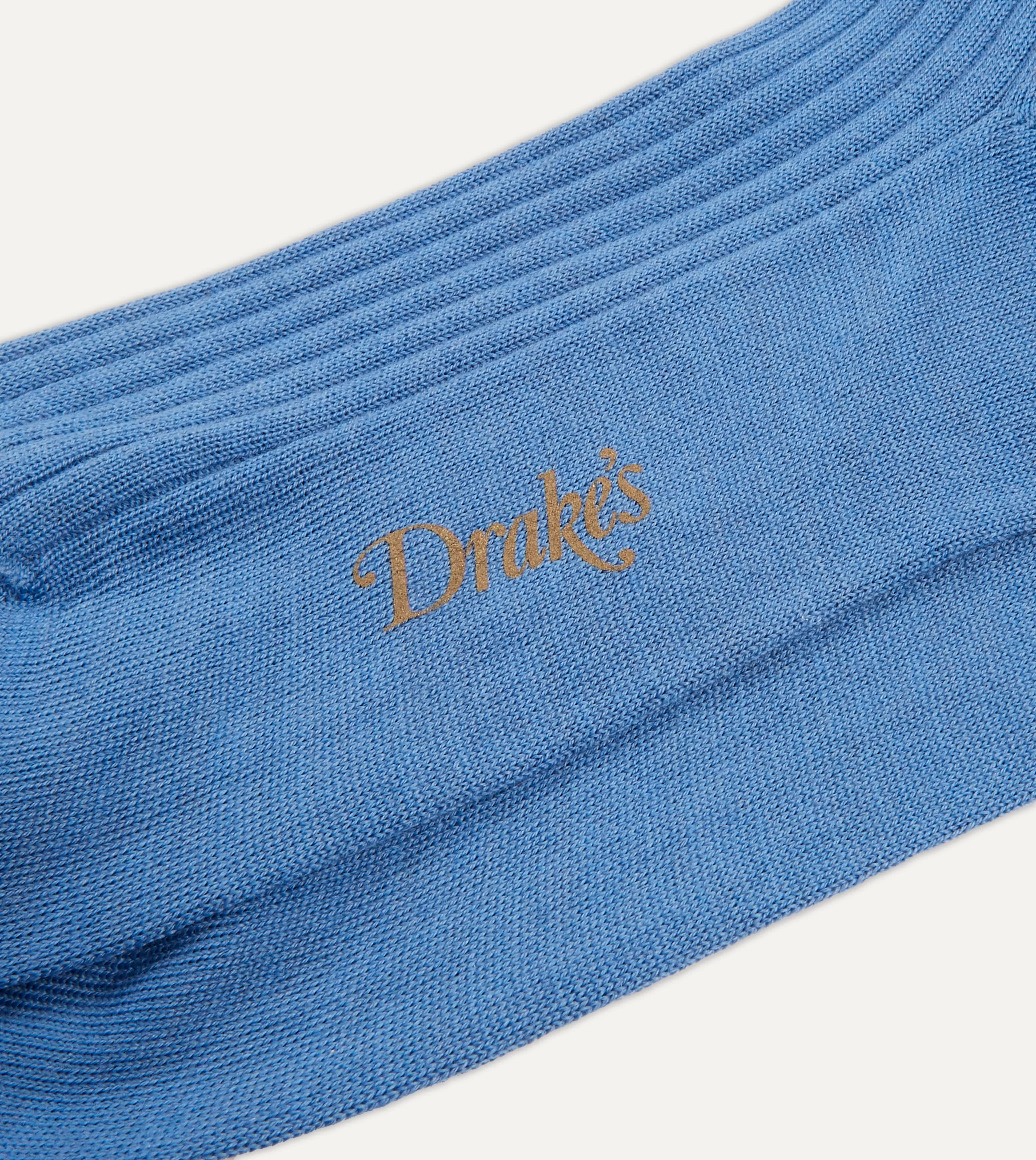 Sky Blue Wool Over-the-Calf Socks