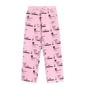 SKY HIGH FARM WORKWEAR INSULATION PRINT DOUBLE KNEE PANTS PINK