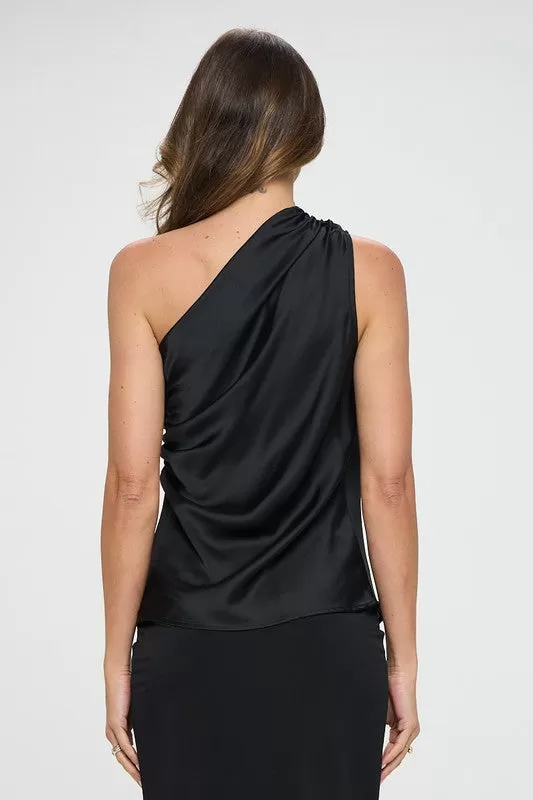 Stylish Satin Black Top