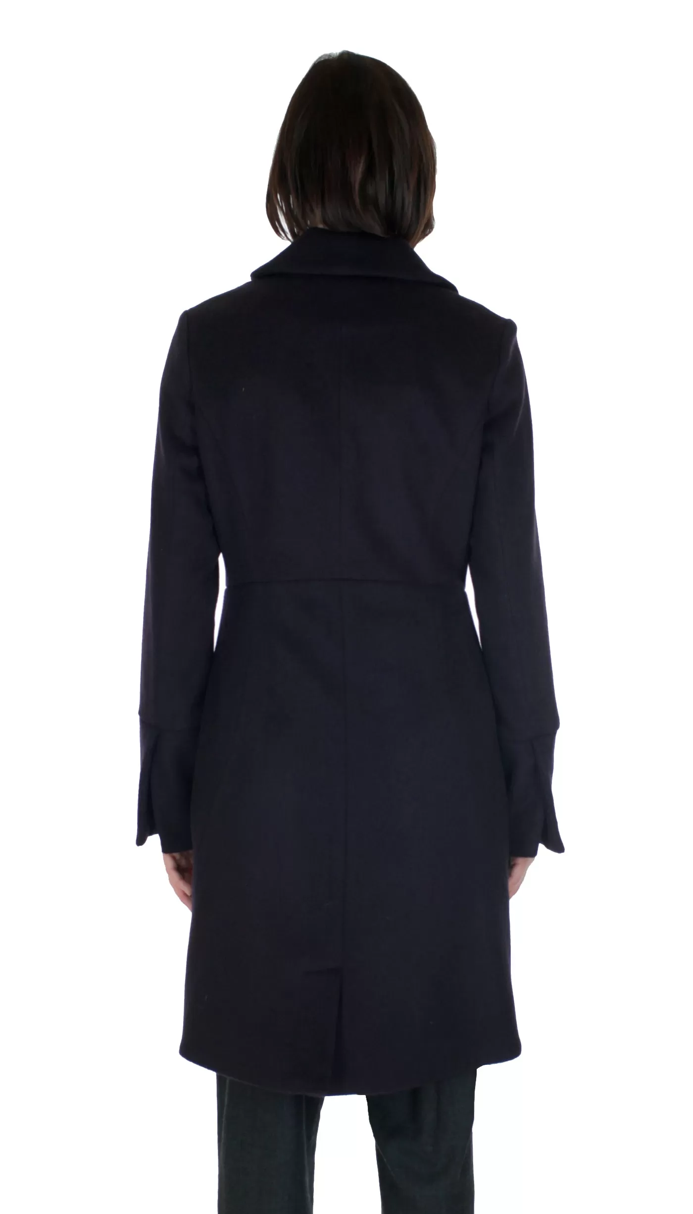 Swerve Coat in Wool/ Nylon/Cashmere / Black