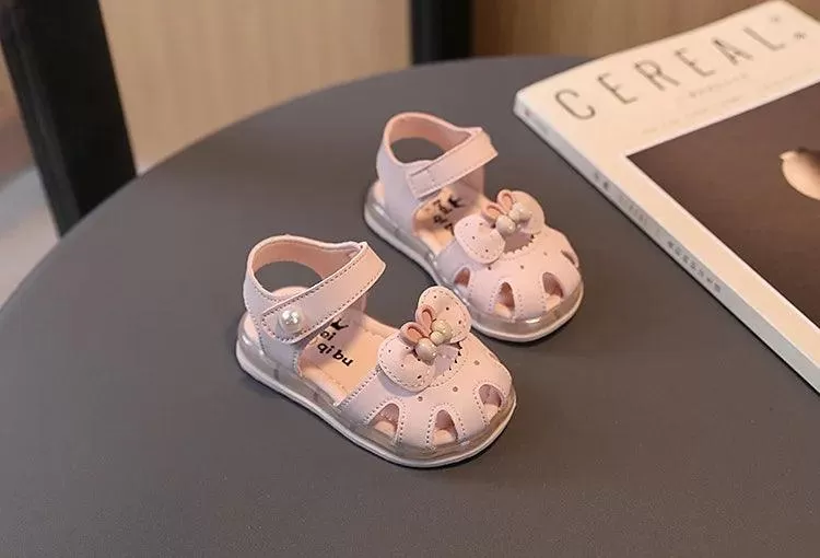 Toddler Sandals: TH417 Rabbit Ear Baby Girl Casual Shoes with Cute Butterfly-knot