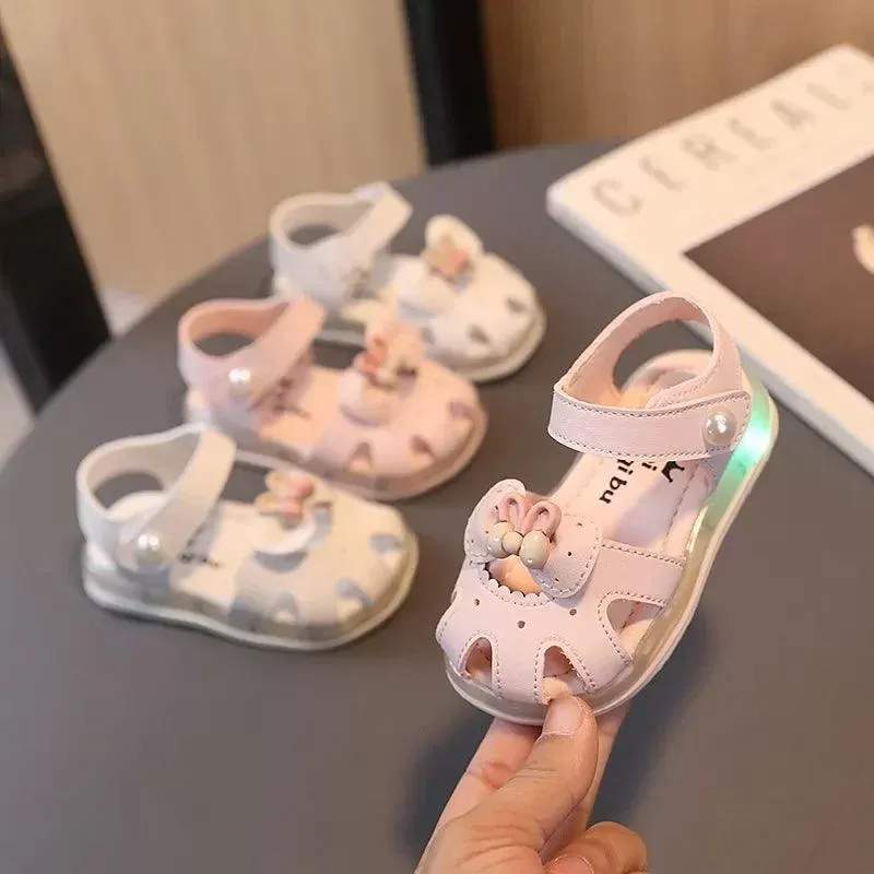 Toddler Sandals: TH417 Rabbit Ear Baby Girl Casual Shoes with Cute Butterfly-knot