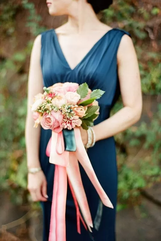 Unique V Neck Sleeveless Modern Long Bridesmaid Dress