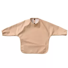 Waterproof Long Sleeve Baby Smock Bib in Desert Sand