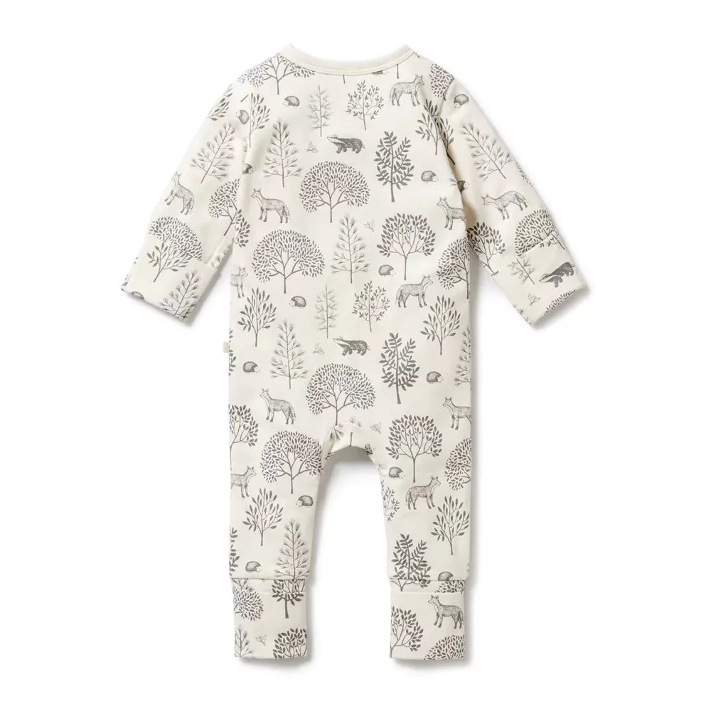 Wilson & Frenchy Organic Zipsuit with Feet - Woodland