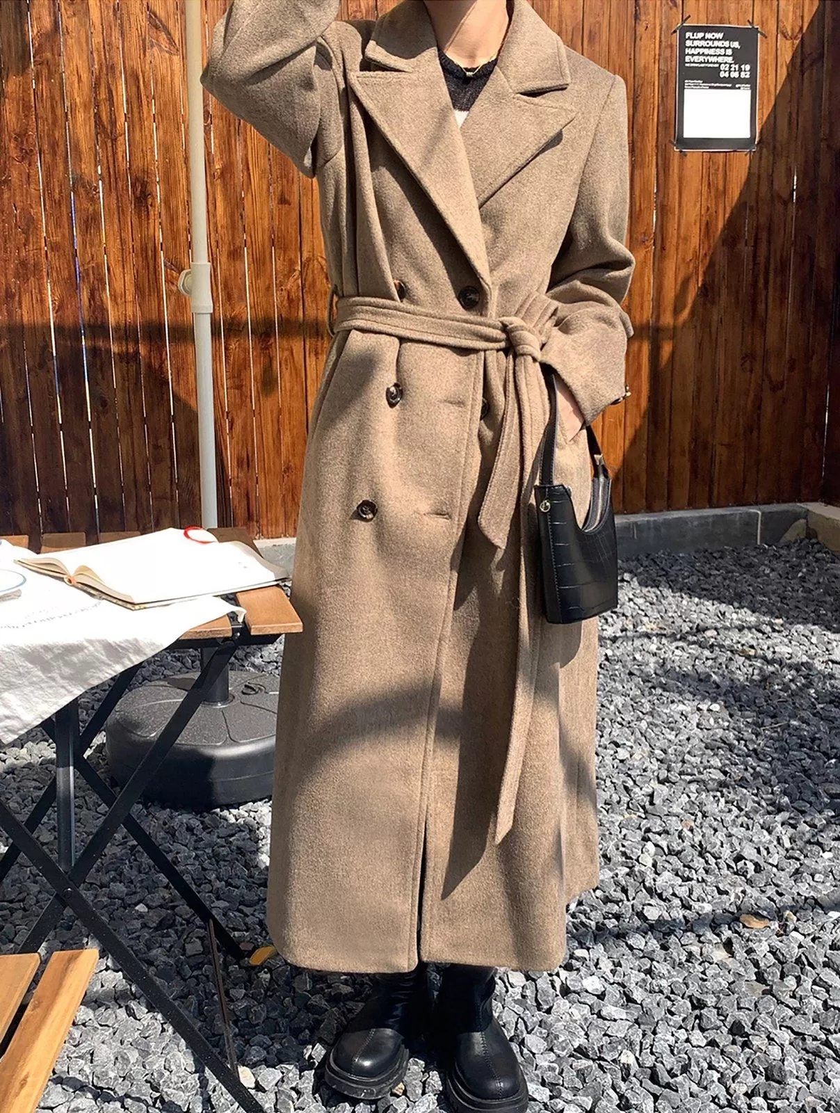 Women Long Maxi Wool Coat,Coffee Wool Long Coat,Black Full length Wool overcoat,Winter Coat women,Thicken Woolen Coat,Plus Size Reefer Coat