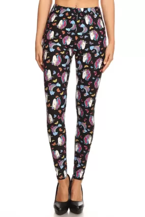 Women's 3X 5X Unicorn Dream Pattern Printed Leggings