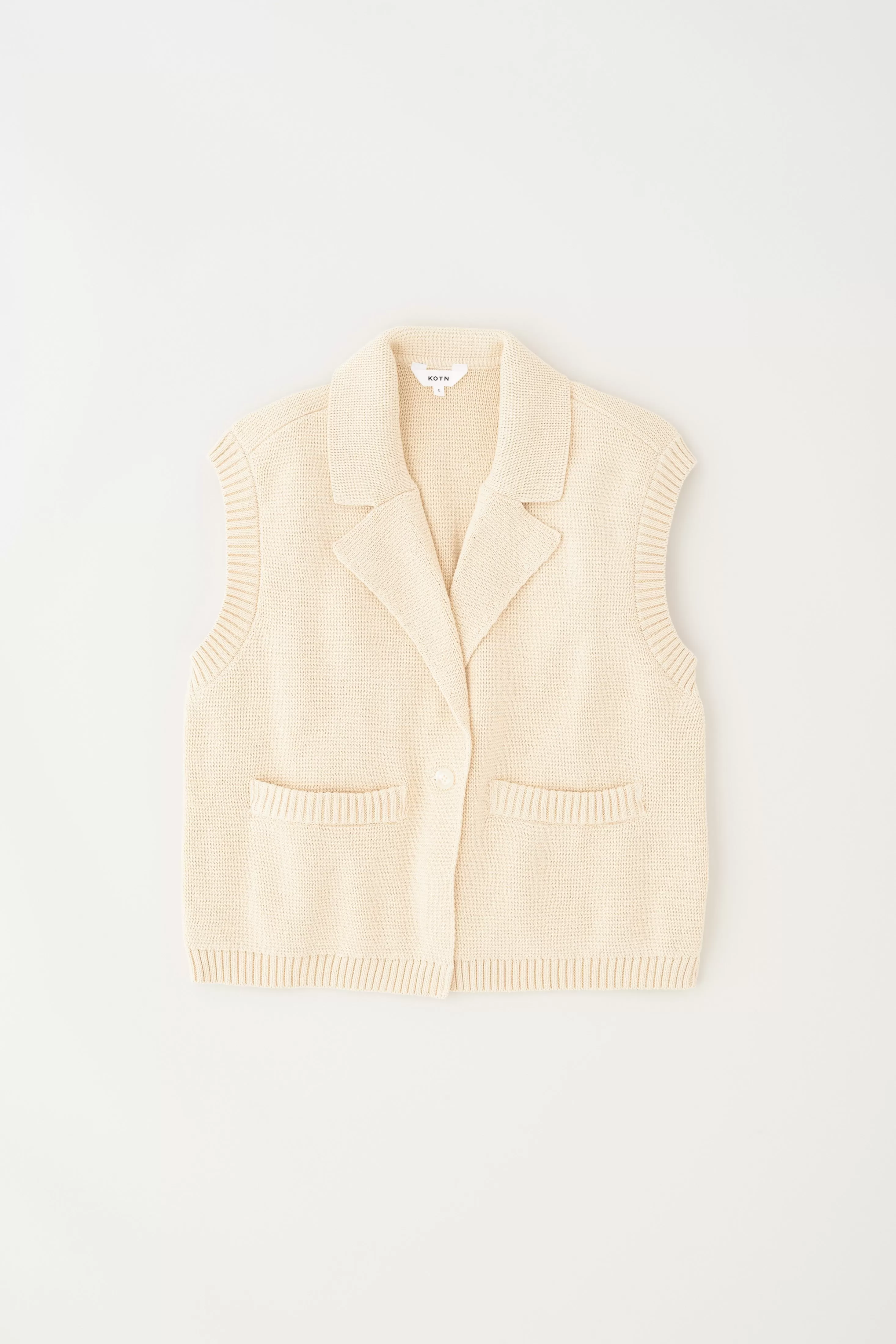 Women's Fine Knit Vest in Alabaster