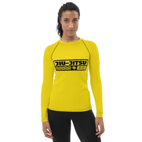 Womens Long Sleeve BJJ Rash Guard - Jiu-Jitsu 017 - Golden Sun